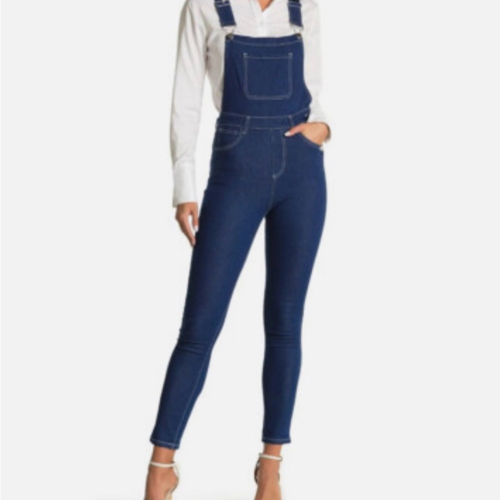 WeWoreWhat stylish high rise skinny overalls